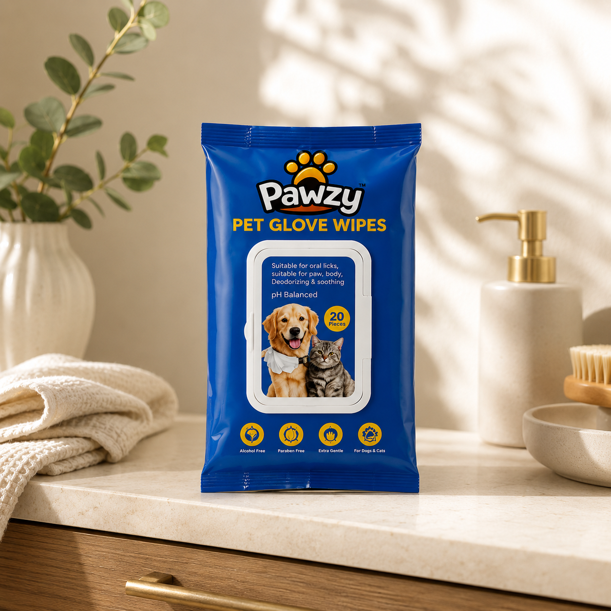 Pawzy Pet Glove Wipes