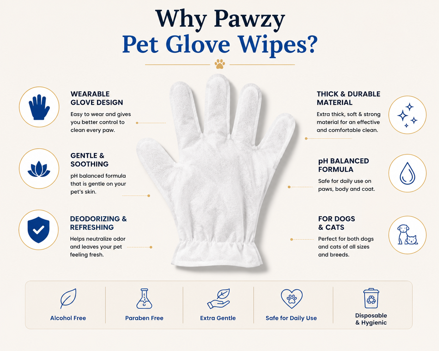 Pawzy Pet Glove Wipes